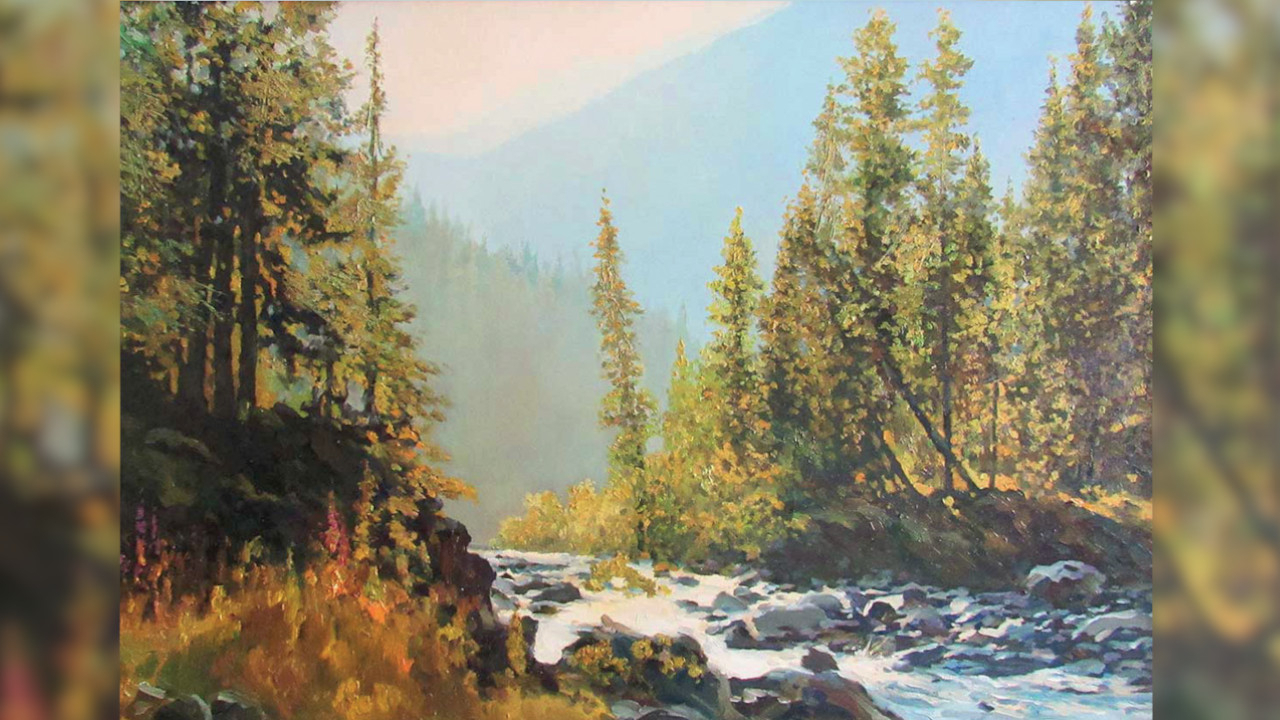 Waldfluss. 2015, Öl auf Leinwand, 70 x 100 cm