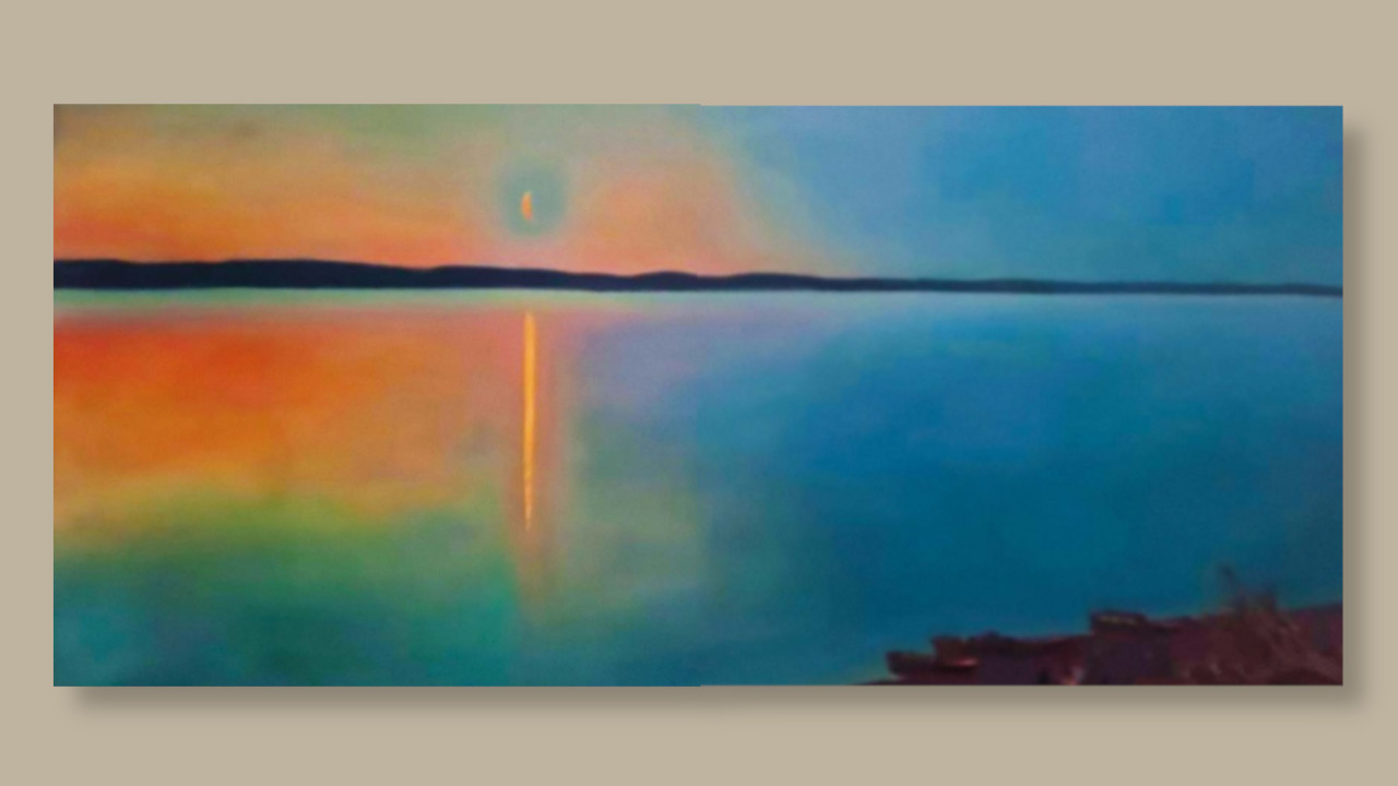 Nacht im Unteren Jenissei. 2007. Öl auf Leinwand, 50 x 100 cm