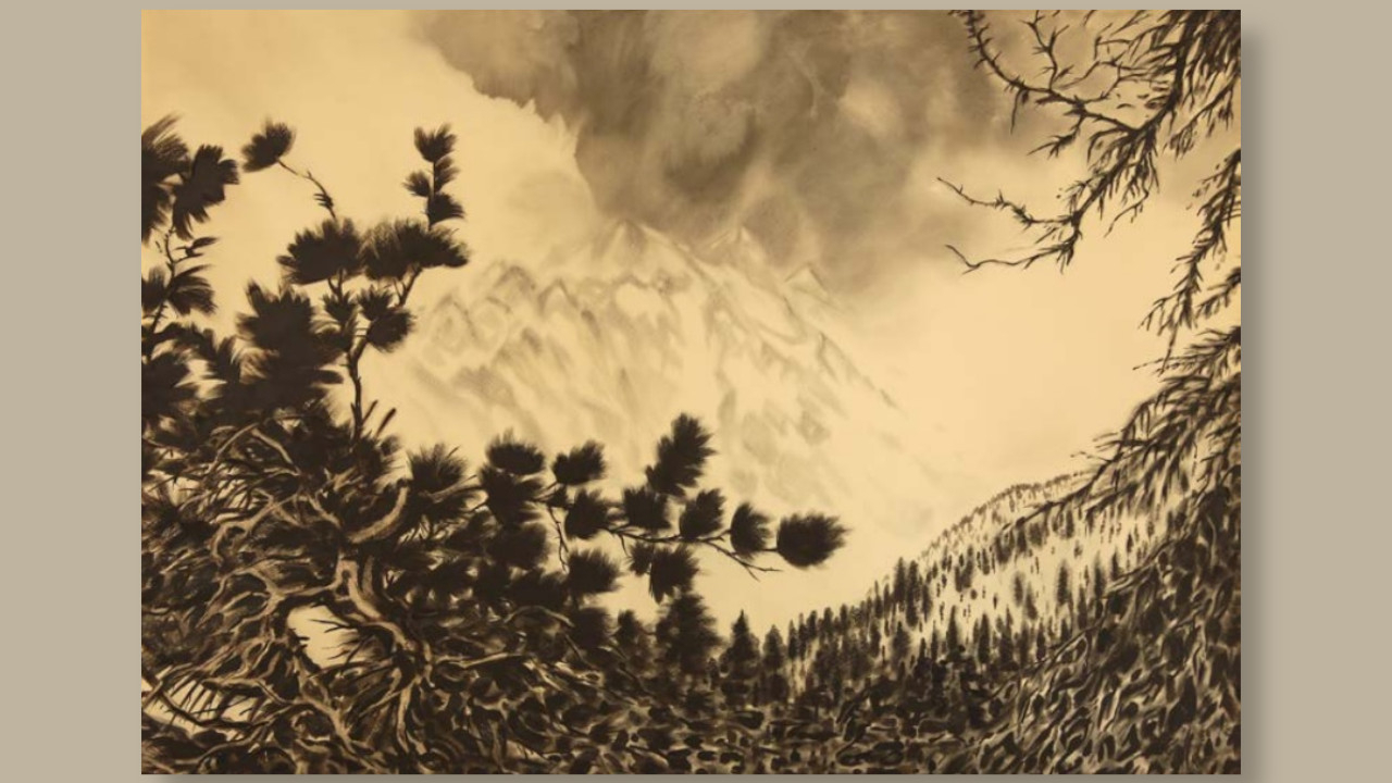 Winter. Sajangebirge. 2018. Chinesische Tinte auf Papier, 73 x 103 cm