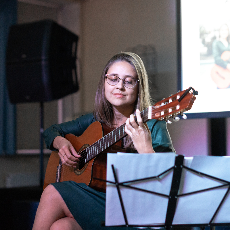 Maria Becker bei einem Kammerkonzert im Deutsch-Russischen Haus in Moskau auf (2022)